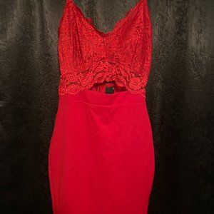 Night Out Bodycon Dress with Lace Top